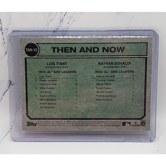 2023 Topps Heritage Then And Now Luis Tiant/Nathan Eovaldi TAN-10 - Picture 2 of 4